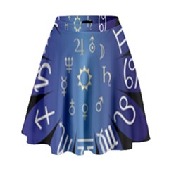 Astrology Birth Signs Chart High Waist Skirt by Amaryn4rt