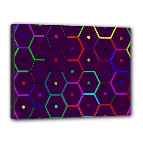 Color Bee Hive Pattern Canvas 16  X 12  by Amaryn4rt