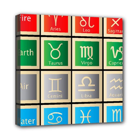 Set Of The Twelve Signs Of The Zodiac Astrology Birth Symbols Mini Canvas 8  X 8  by Amaryn4rt