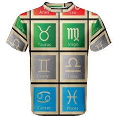 Set Of The Twelve Signs Of The Zodiac Astrology Birth Symbols Men s Cotton Tee by Amaryn4rt