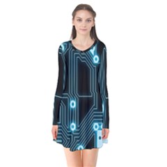 A Completely Seamless Background Design Circuitry Flare Dress by Amaryn4rt