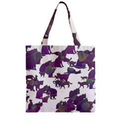 Many Cats Silhouettes Texture Zipper Grocery Tote Bag