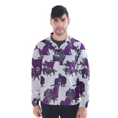 Many Cats Silhouettes Texture Wind Breaker (men) by Amaryn4rt