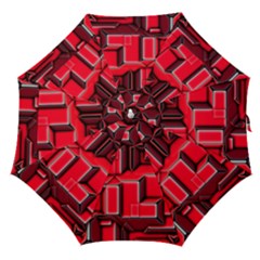 Background With Red Texture Blocks Straight Umbrellas by Amaryn4rt