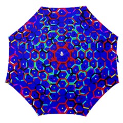 Blue Bee Hive Pattern Straight Umbrellas by Amaryn4rt