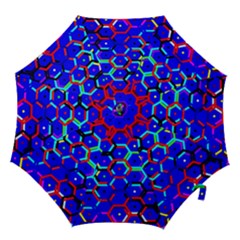 Blue Bee Hive Pattern Hook Handle Umbrellas (medium) by Amaryn4rt