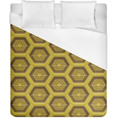 Golden 3d Hexagon Background Duvet Cover (california King Size) by Amaryn4rt