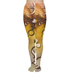 Symbols On Gradient Background Embossed Women s Tights by Amaryn4rt