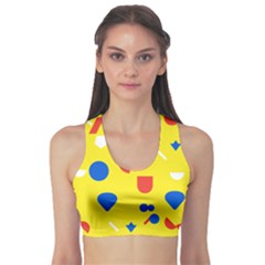 Circle Triangle Red Blue Yellow White Sign Sports Bra