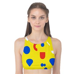 Circle Triangle Red Blue Yellow White Sign Tank Bikini Top by Alisyart