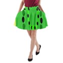 Circular Dot Selections Green Yellow Black A-Line Pocket Skirt View1