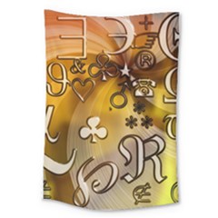 Symbols On Gradient Background Embossed Large Tapestry by Amaryn4rt