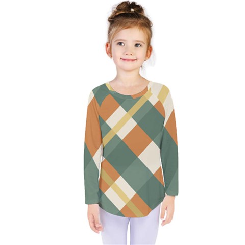 Autumn Plaid Kids  Long Sleeve Tee by Alisyart