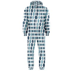 Circle Blue Grey Line Waves Hooded Jumpsuit (men) 