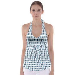 Circle Blue Grey Line Waves Babydoll Tankini Top by Alisyart