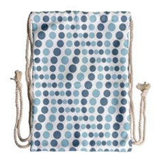 Circle Blue Grey Line Waves Drawstring Bag (large) by Alisyart