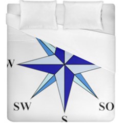 Compass Blue Star Duvet Cover (king Size) by Alisyart