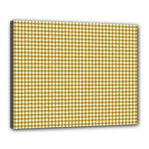 Golden Yellow Tablecloth Plaid Line Canvas 20  X 16 