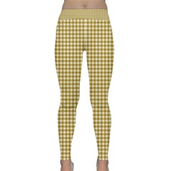 Golden Yellow Tablecloth Plaid Line Classic Yoga Leggings