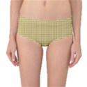 Golden Yellow Tablecloth Plaid Line Mid-Waist Bikini Bottoms View1