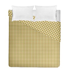 Golden Yellow Tablecloth Plaid Line Duvet Cover Double Side (full/ Double Size) by Alisyart