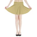 Golden Yellow Tablecloth Plaid Line Mini Flare Skirt View3