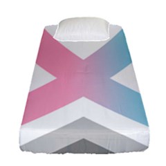 Flag X Blue Pink Grey White Chevron Fitted Sheet (Single Size)