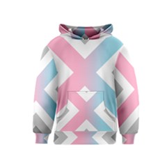 Flag X Blue Pink Grey White Chevron Kids  Pullover Hoodie