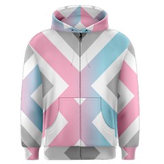 Flag X Blue Pink Grey White Chevron Men s Zipper Hoodie