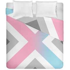 Flag X Blue Pink Grey White Chevron Duvet Cover Double Side (california King Size)