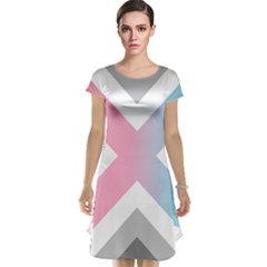 Flag X Blue Pink Grey White Chevron Cap Sleeve Nightdress