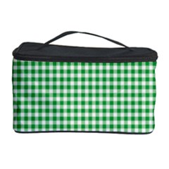 Green Tablecloth Plaid Line Cosmetic Storage Case