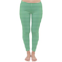 Green Tablecloth Plaid Line Classic Winter Leggings