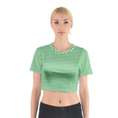 Green Tablecloth Plaid Line Cotton Crop Top by Alisyart