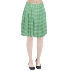 Green Tablecloth Plaid Line Pleated Skirt