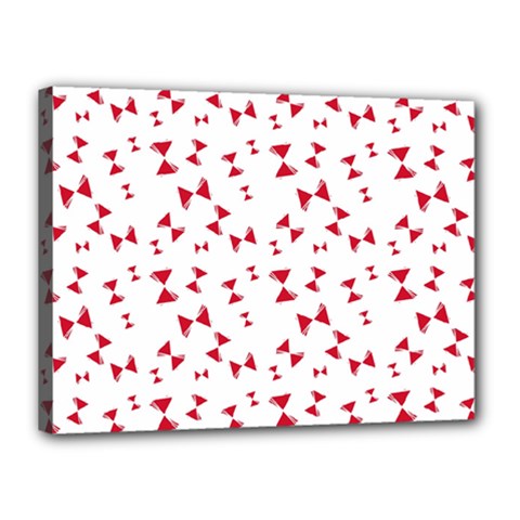 Hour Glass Pattern Red White Triangle Canvas 16  X 12 