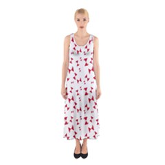 Hour Glass Pattern Red White Triangle Sleeveless Maxi Dress by Alisyart