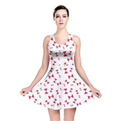 Hour Glass Pattern Red White Triangle Reversible Skater Dress