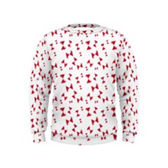 Hour Glass Pattern Red White Triangle Kids  Sweatshirt