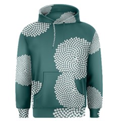 Green Circle Floral Flower Blue White Men s Pullover Hoodie