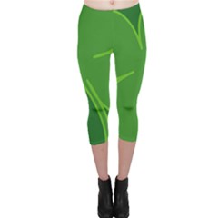 Leaf Clover Green Capri Leggings 