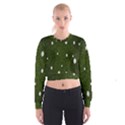 Graphics Green Leaves Star White Floral Sunflower Women s Cropped Sweatshirt View1