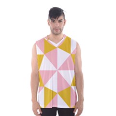 Learning Connection Circle Triangle Pink White Orange Men s Basketball Tank Top by Alisyart