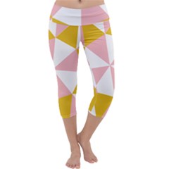 Learning Connection Circle Triangle Pink White Orange Capri Yoga Leggings