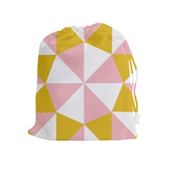 Learning Connection Circle Triangle Pink White Orange Drawstring Pouches (extra Large)