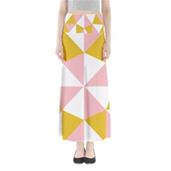 Learning Connection Circle Triangle Pink White Orange Maxi Skirts