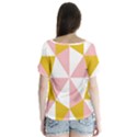 Learning Connection Circle Triangle Pink White Orange Flutter Sleeve Top View2