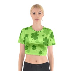 Leaf Clover Green Line Cotton Crop Top