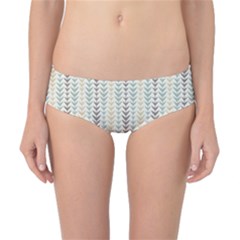 Leaf Triangle Grey Blue Gold Line Frame Classic Bikini Bottoms by Alisyart
