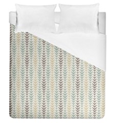 Leaf Triangle Grey Blue Gold Line Frame Duvet Cover (queen Size) by Alisyart